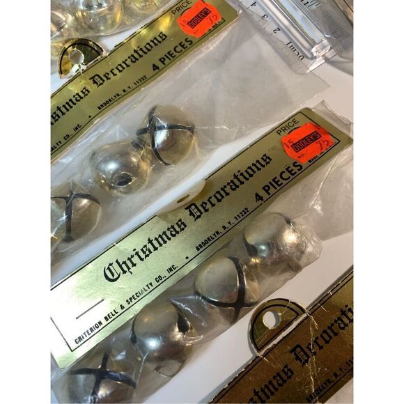 Brass Bell Christmas Crafting Lot 11 Packs(44 Bells)-Criterion-1” NOS Vintage - Picture 3 of 8